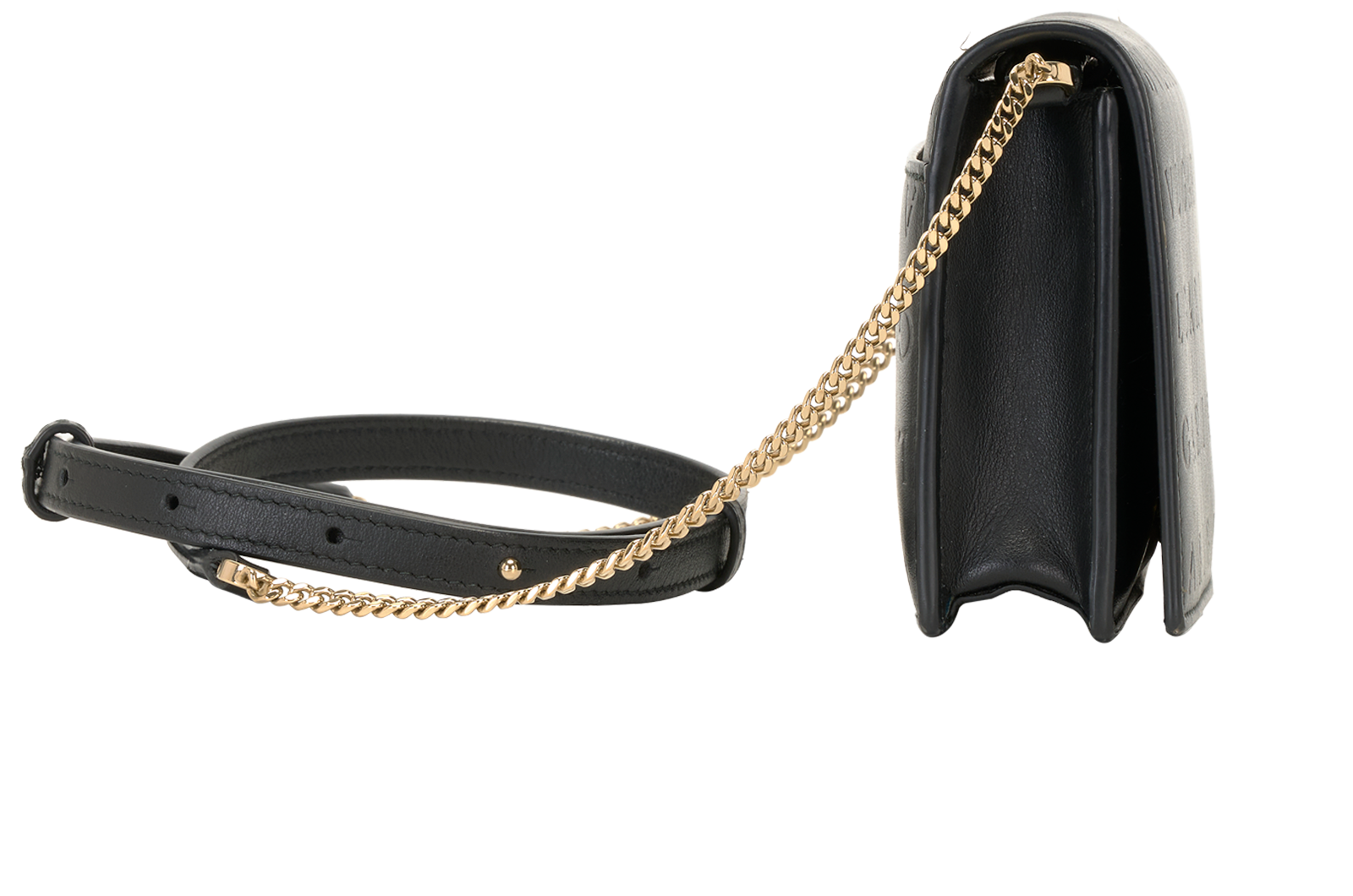 Logo Infinitum Wallet On Chain, &pound;290, Handbags, Black, Leather, Side view